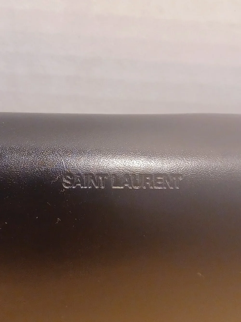 Saint Laurent Black Leather Eyeglass Case